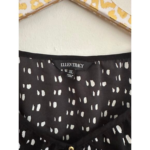 Ellen Tracy Women's Black White Blouse | Size XL - Picture 3 of 5